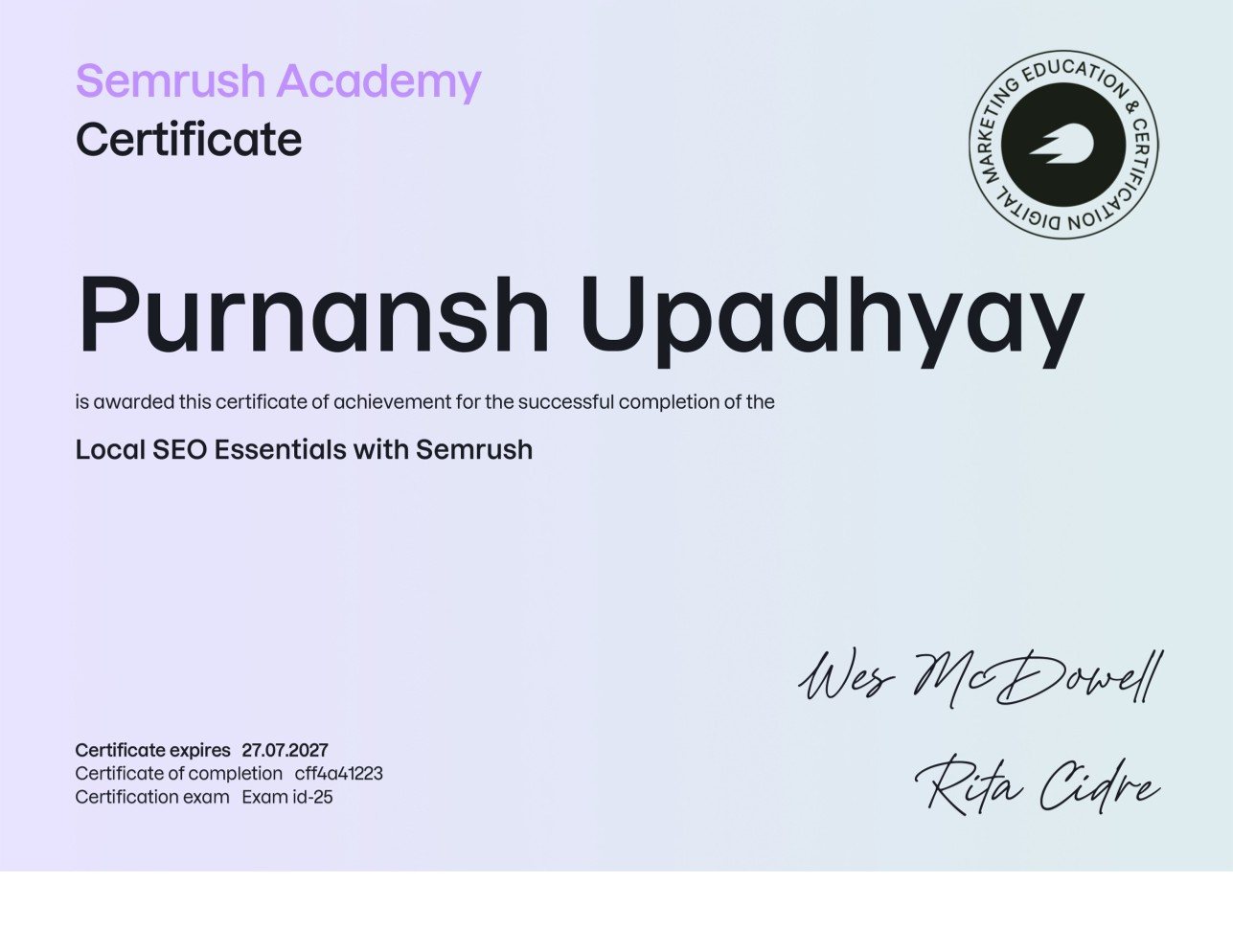 Local SEO certification