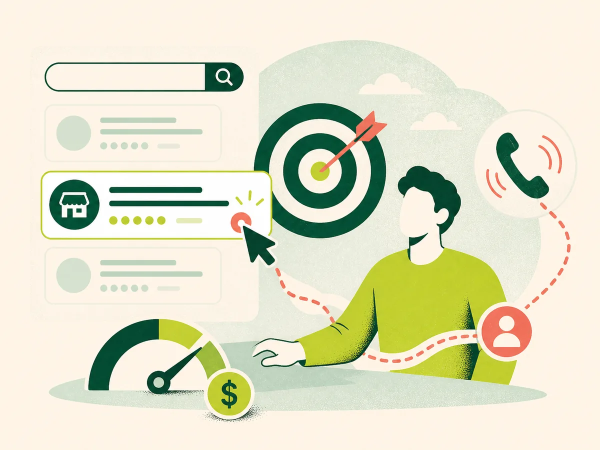 Google Search Ads campaign turning a high-intent local search click into a phone enquiry