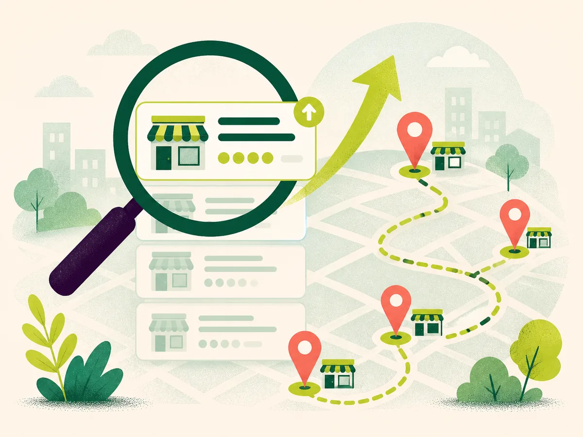 Local SEO improving a business's organic search rankings across nearby service areas
