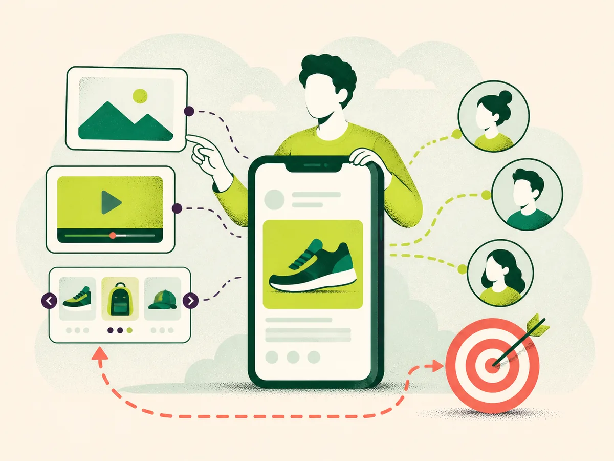 Meta Ads campaign using image, video and carousel creatives for targeted social audiences